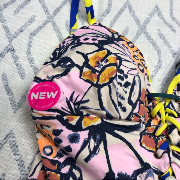 NWT maaji bikini swim top reversible lace up corset printed - Picture 3 of 10